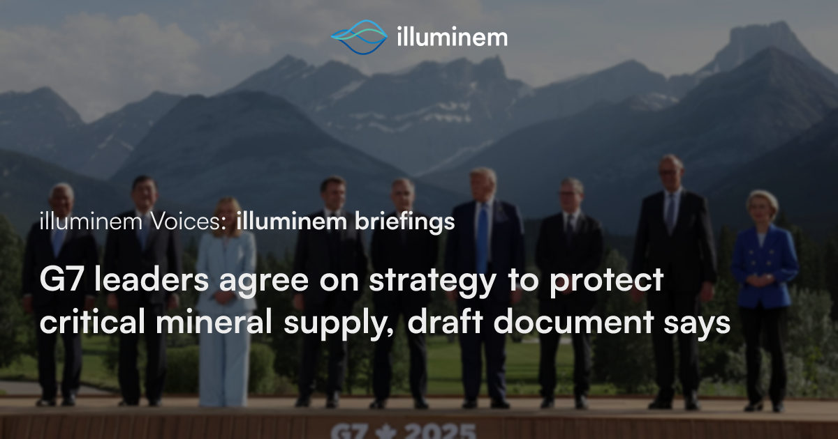 G7 leaders agree on strategy to protect critical mineral supply, draft ...