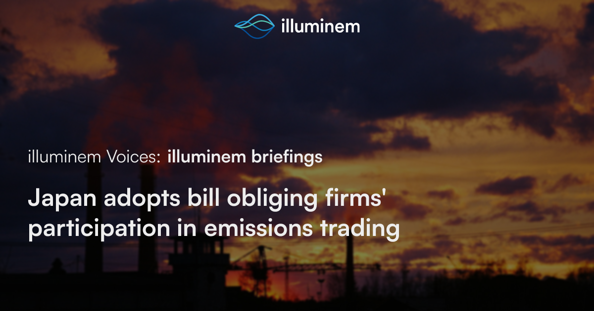 Japan adopts bill obliging firms' participation in emissions trading ...