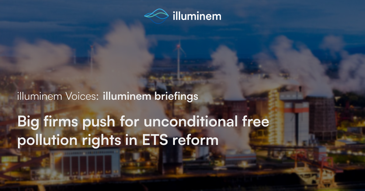 Big firms push for unconditional free pollution rights in ETS reform ...