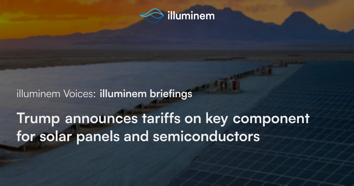 Trump announces tariffs on key component for solar panels and ...